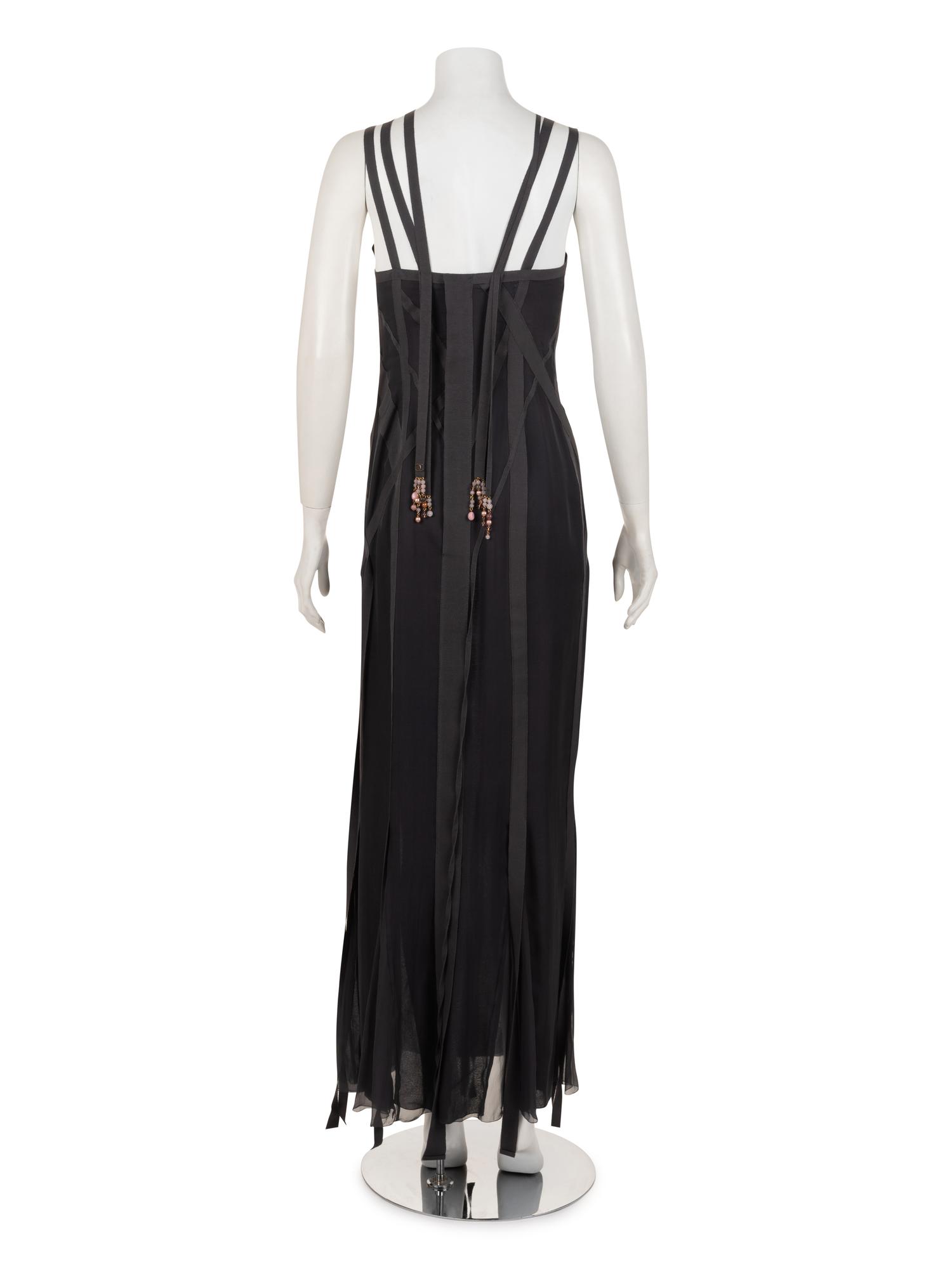 Chanel Silk Chiffon and Ribbon Evening Dress, Fall 2002