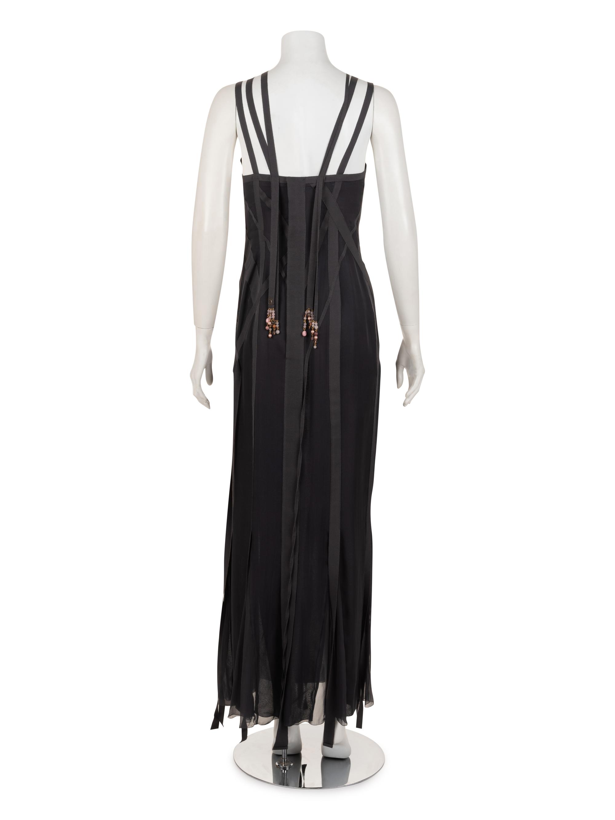 Chanel Silk Chiffon and Ribbon Evening Dress, Fall 2002
