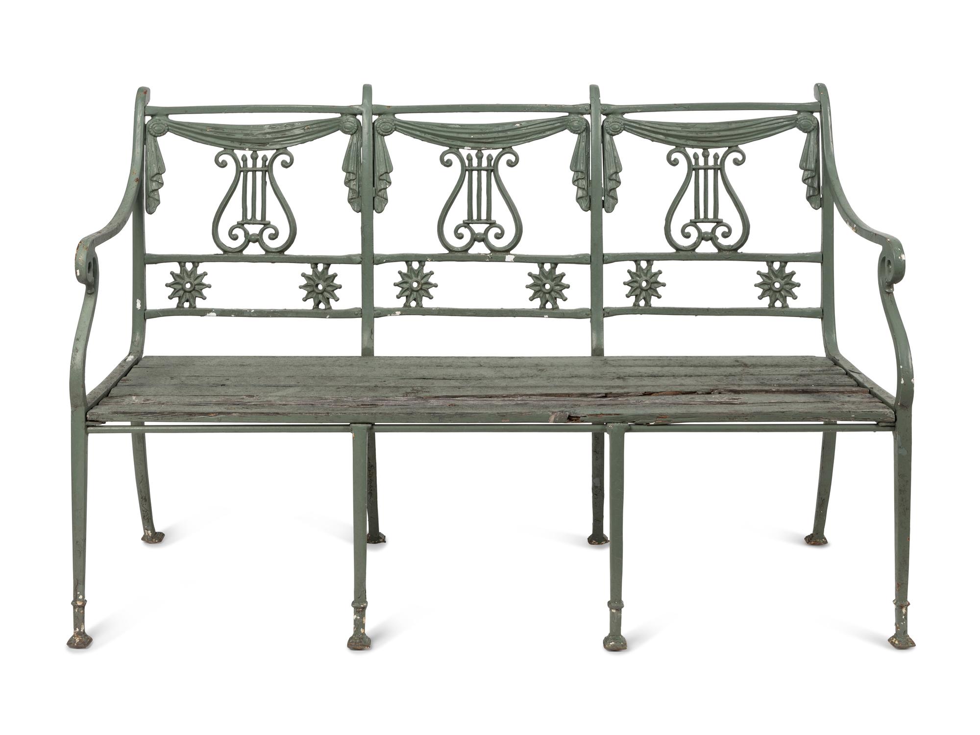 A Painted Metal Garden Furniture Suite