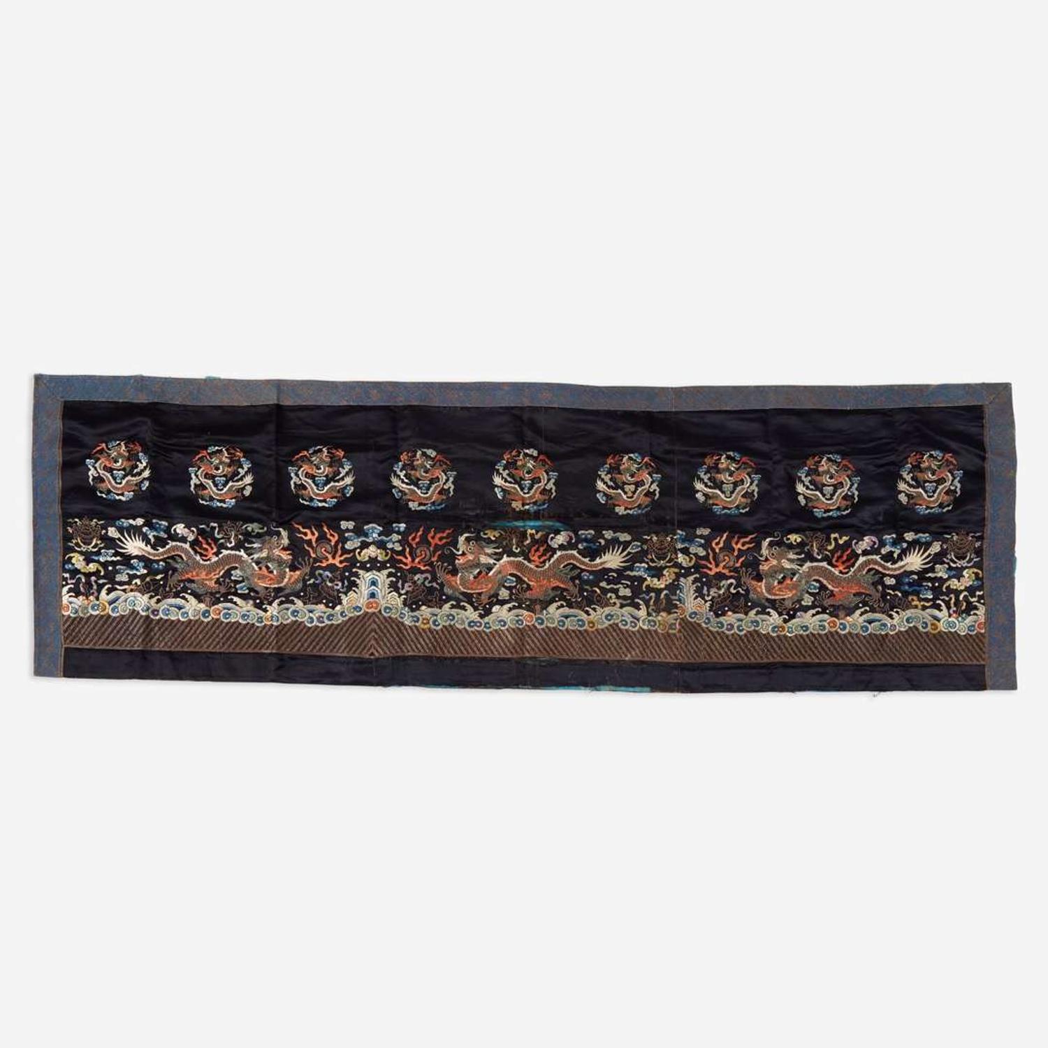 A Chinese silk-embroidered "Dragon" panel