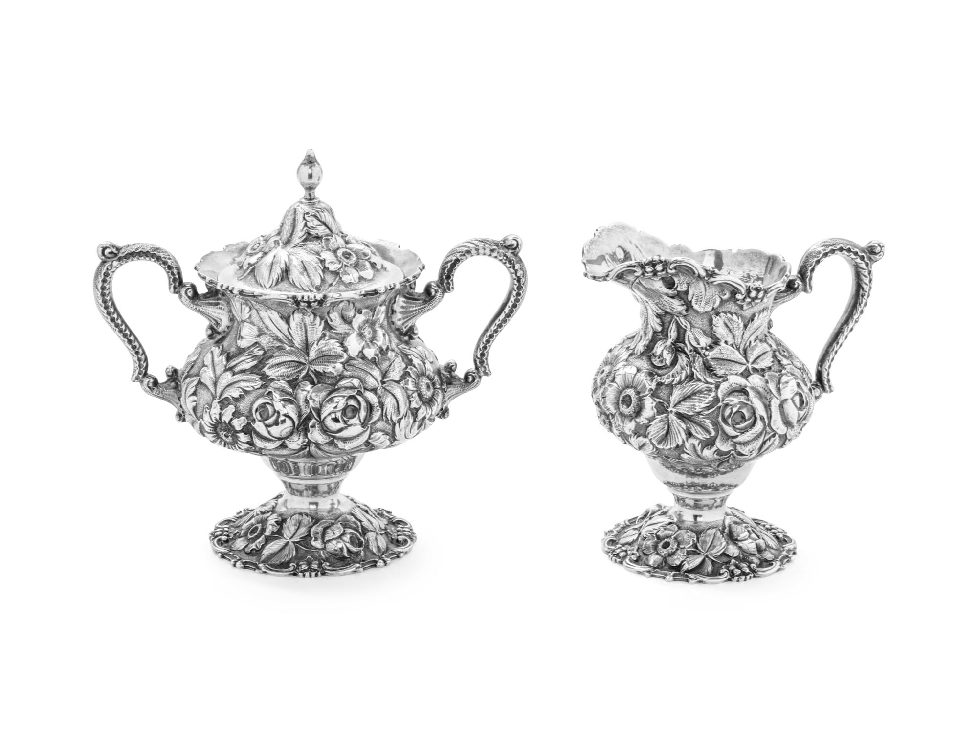 An American Silver Creamer and Sugar