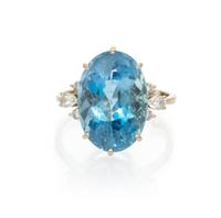 An 18 Karat White Gold, Aquamarine and Diamond Ring, H. Stern, 4.40 dwts.