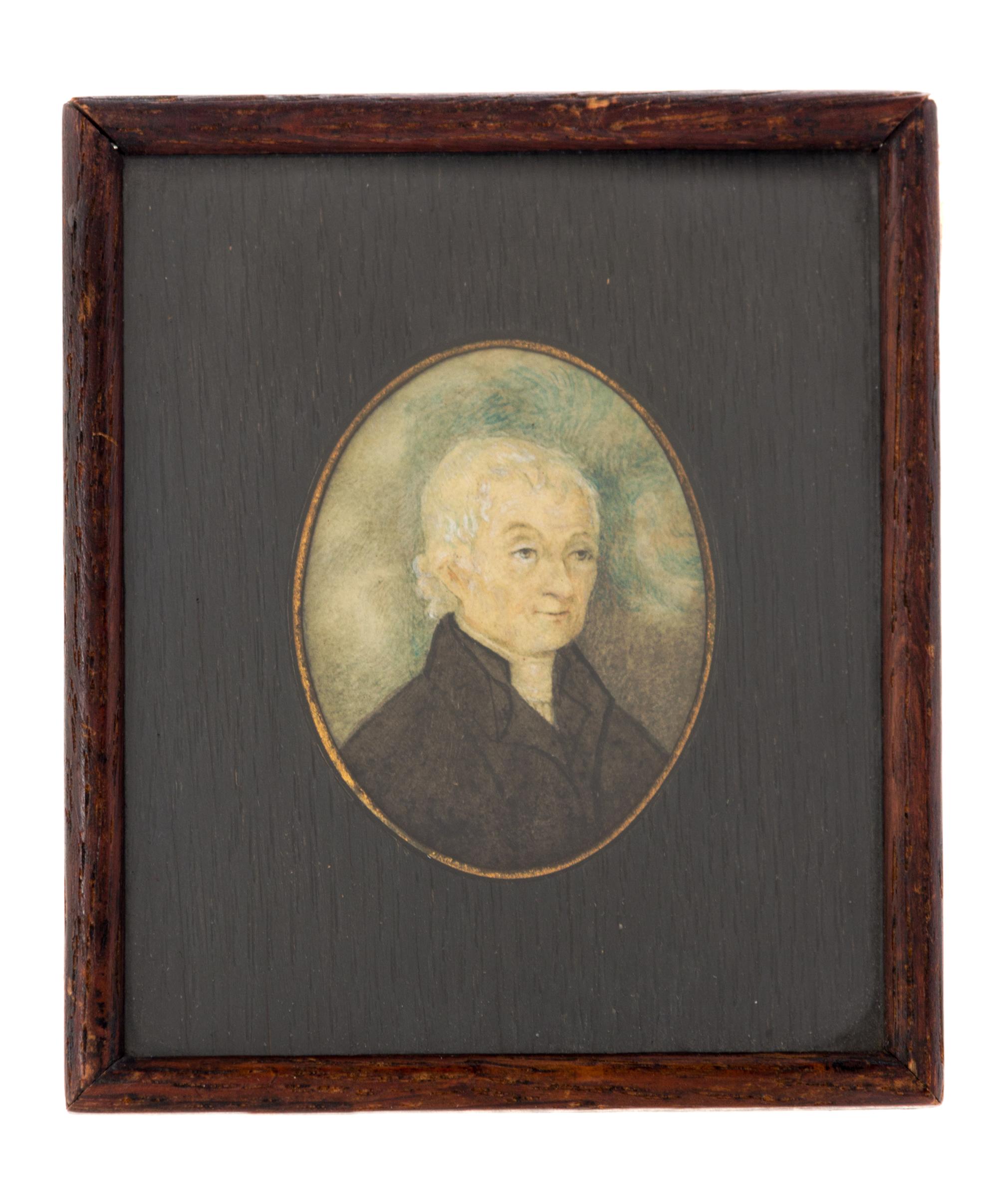 An American Portrait Miniature Height 2 1/2 x width 2 inches. — 18TH/19TH CENTURY