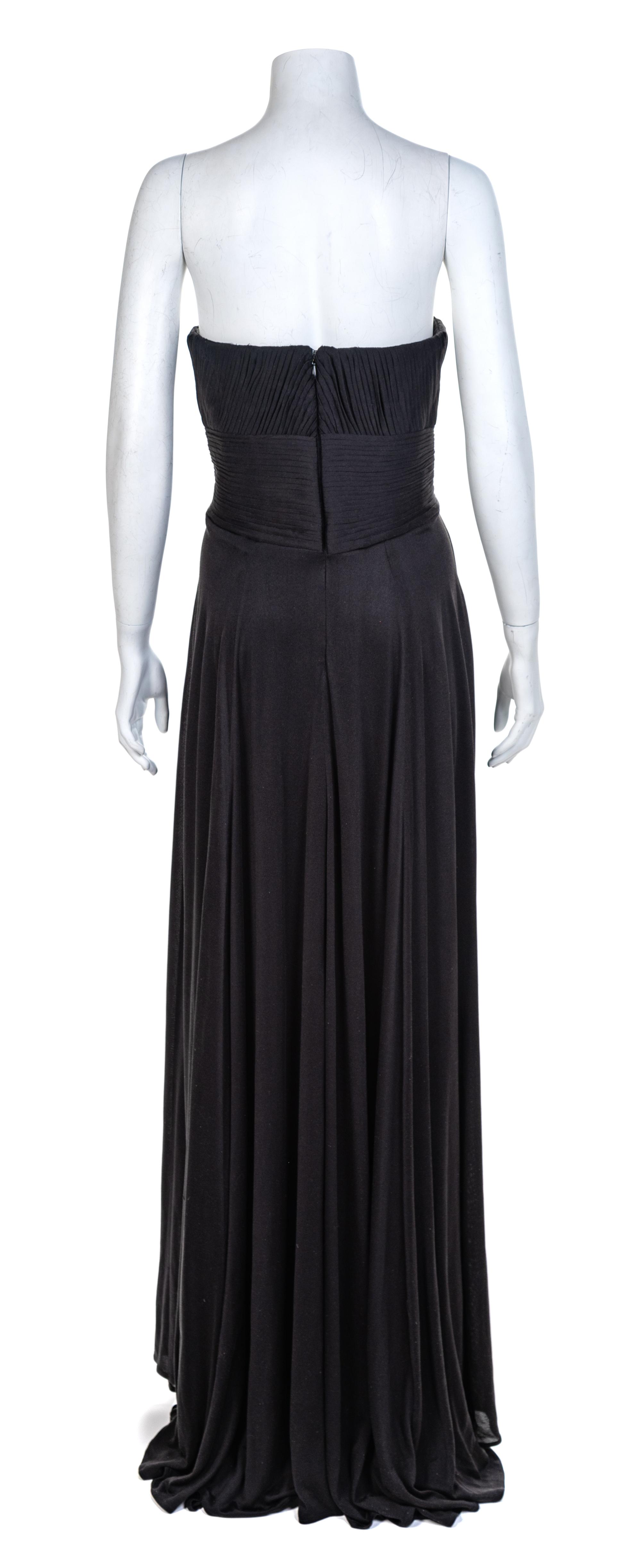 Lloyd Klein Black Strapless Silk Knit Dress, 1990-2000s No size label