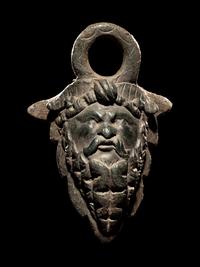 A Roman Bronze Satyr Applique