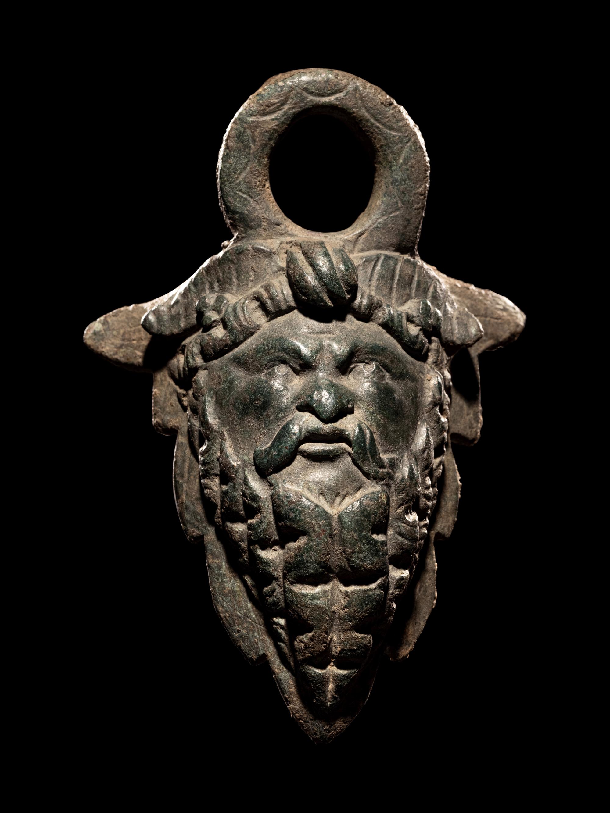 A Roman Bronze Satyr Applique
