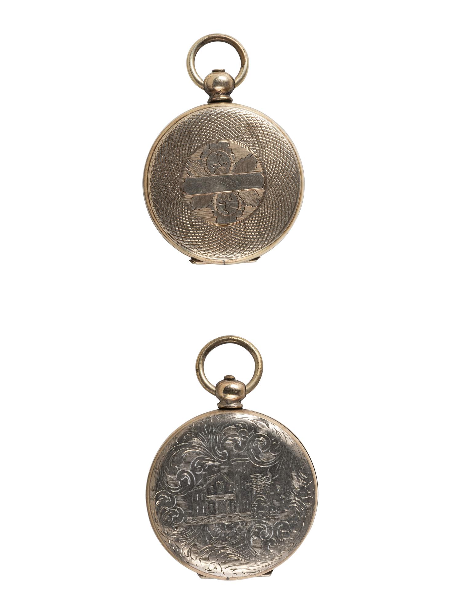 [EARLY PHOTOGRAPHY]. 11 lockets containing daguerreotypes and tintypes.
