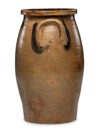 A Moore and Colvin Three-Gallon Ovoid Stoneware Crock
