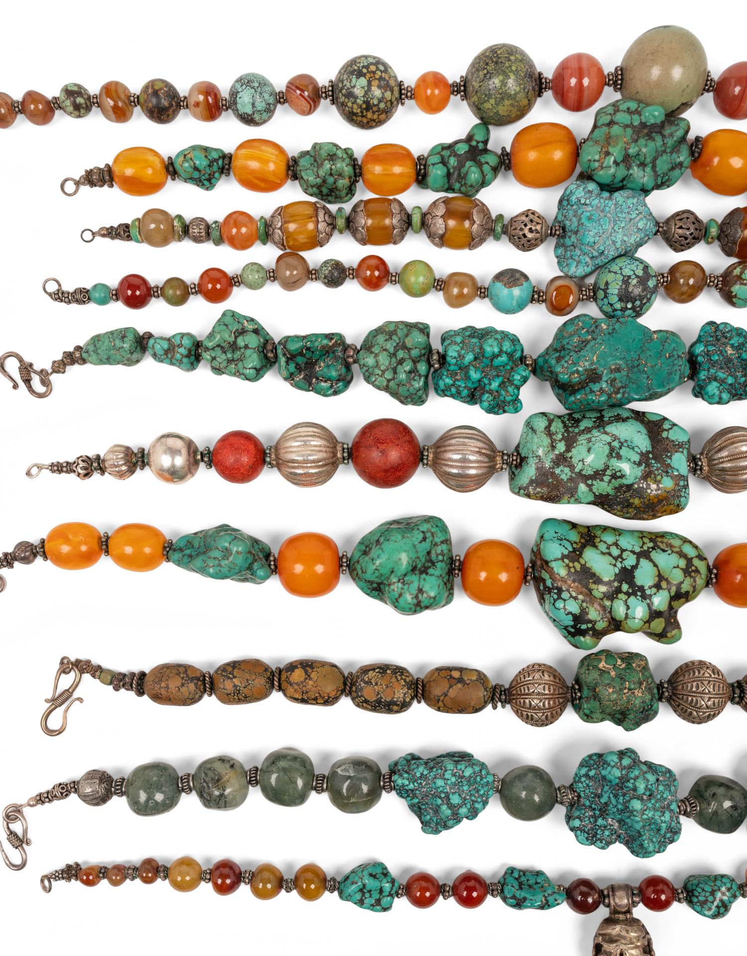 A Group of Thirteen Beaded Necklaces
