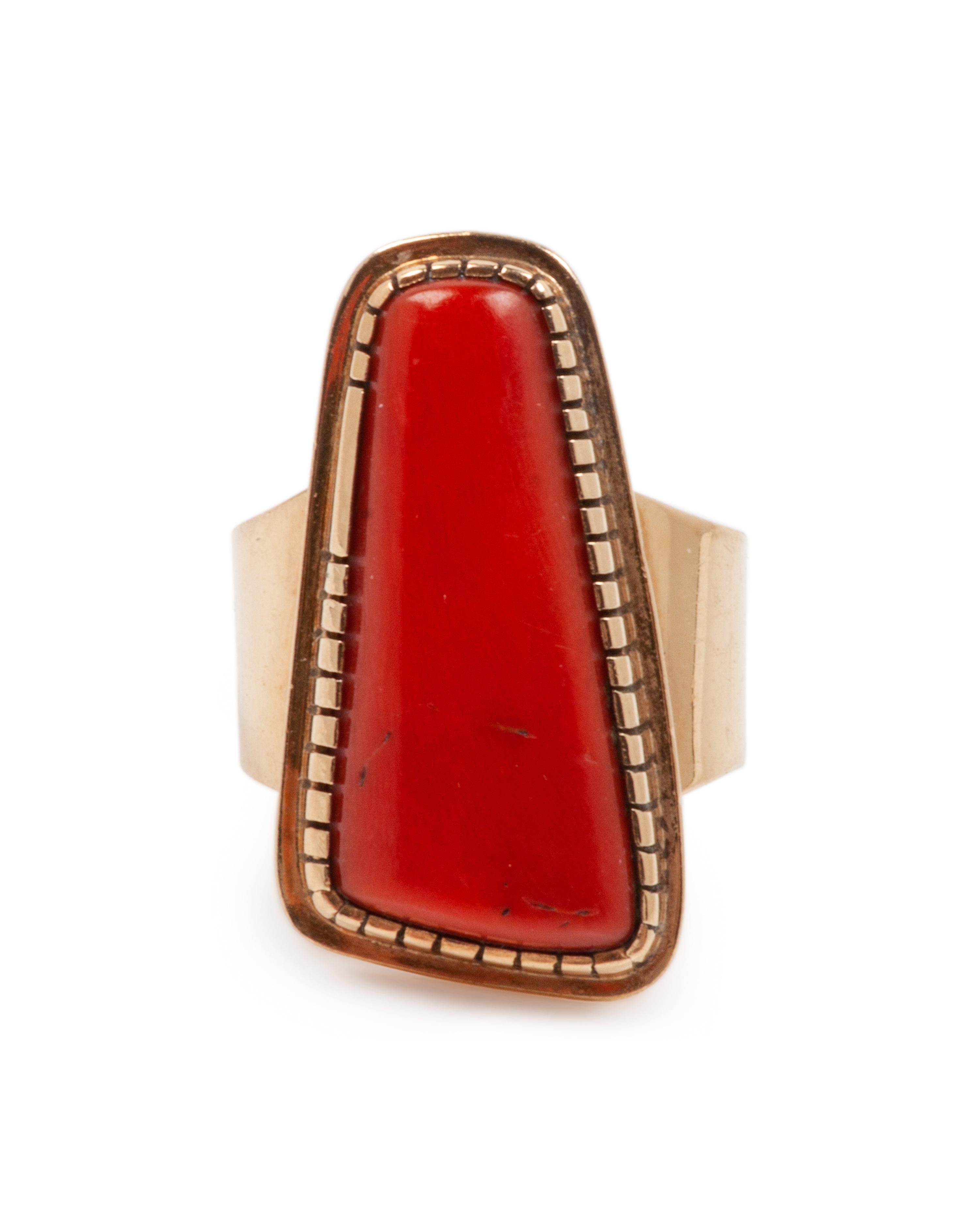 14k Gold and Coral Ring