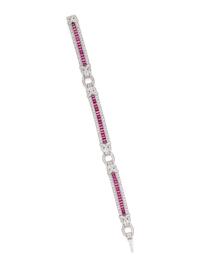 SYNTHETIC RUBY AND DIAMOND BRACELET