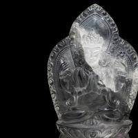 A Nepalese Rock Crystal Manjushri 尼泊爾水晶雕四臂文殊說法像