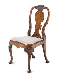 A Pair of George II Walnut Side Chairs