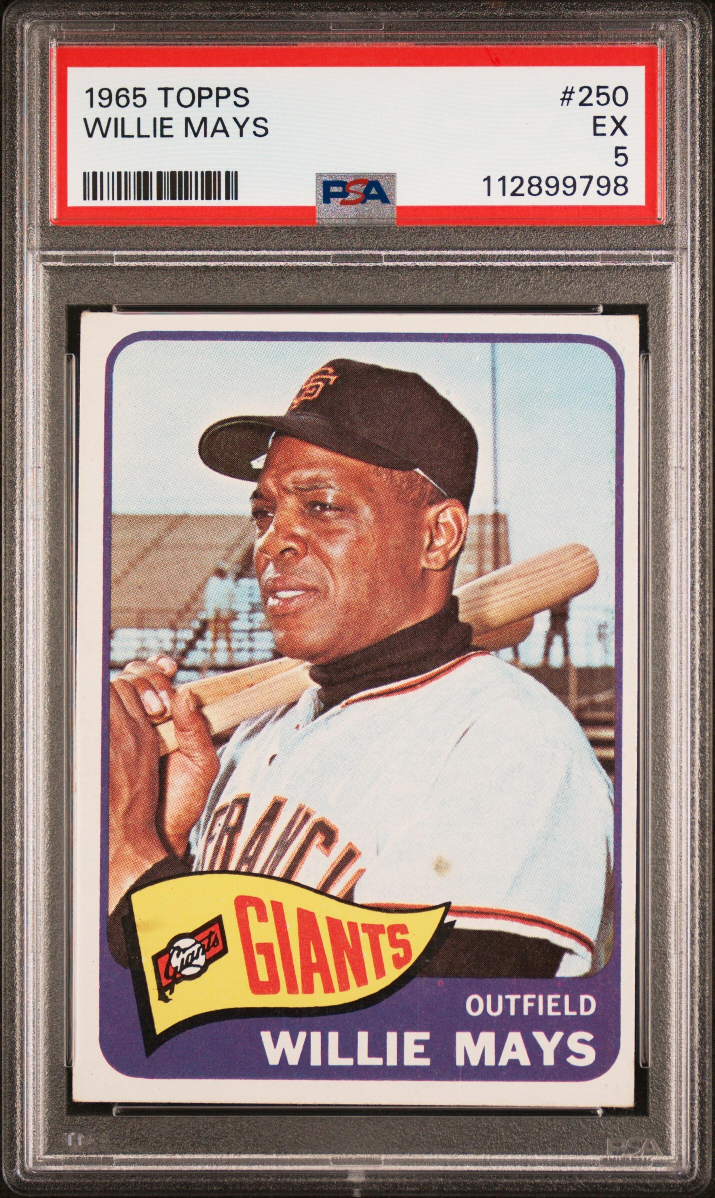 A 1965 Topps Willie Mays Baseball Card No. 250 (PSA 5 EX)