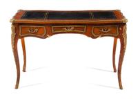 A Louis XV Style Gilt Metal Mounted Bureau Plat Height 30 1/2 x width 47 1/2 x depth 36 1/2 inches. — MID-20TH CENTURY