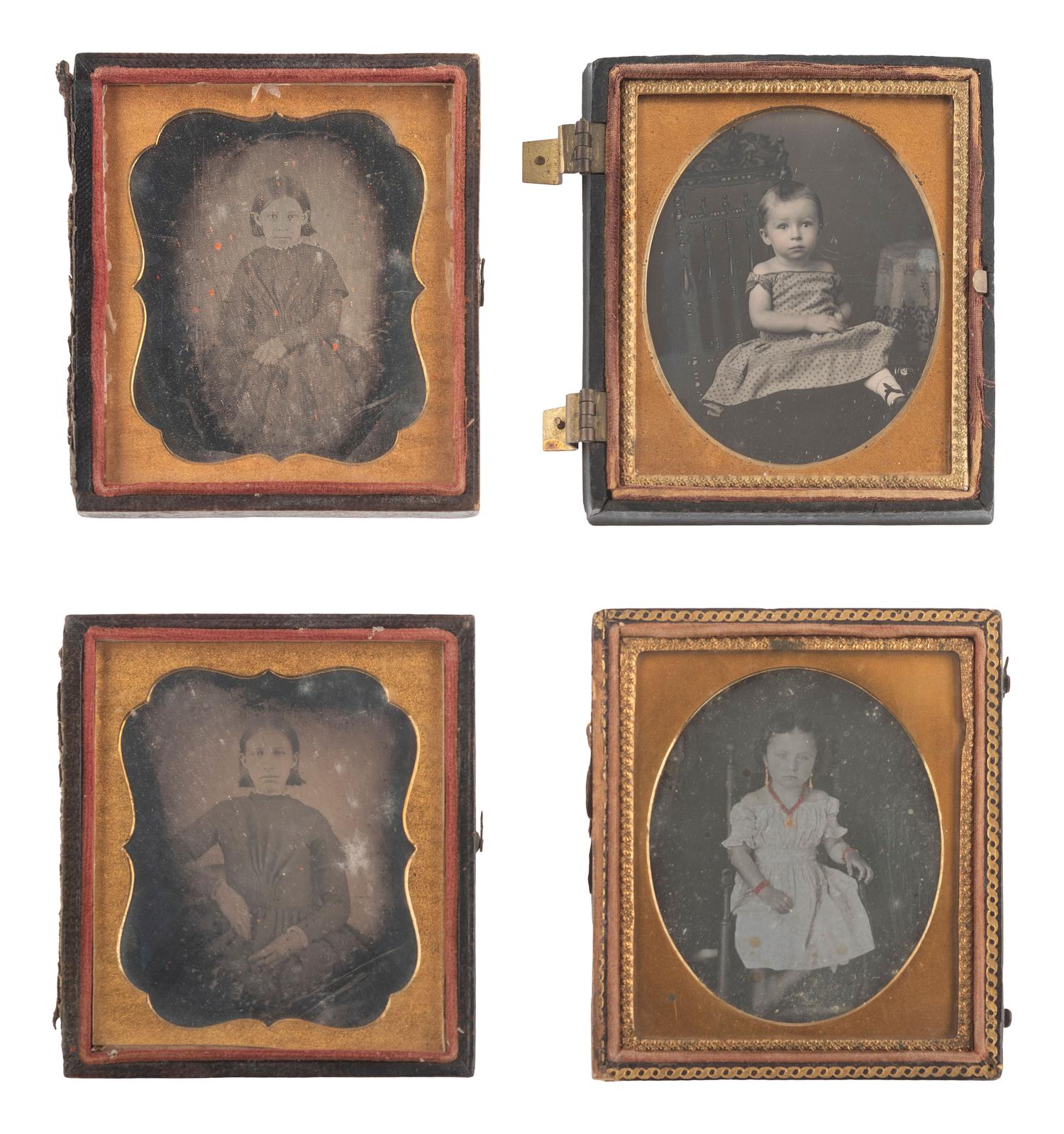 [EARLY PHOTOGRAPHY]. 29 sixth plate daguerreotypes of children.