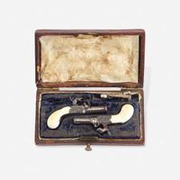 A Miniature Pair of Percussion Coat Pistols* probably French, circa 1840