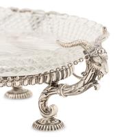 A Baccarat Silvered Bronze Mounted Molded Glass Centerpiece Bowl