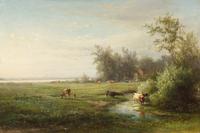 Hendrick-Dirk Kruseman Van Elten, (Dutch, 1829-1904), Landscape with Cows