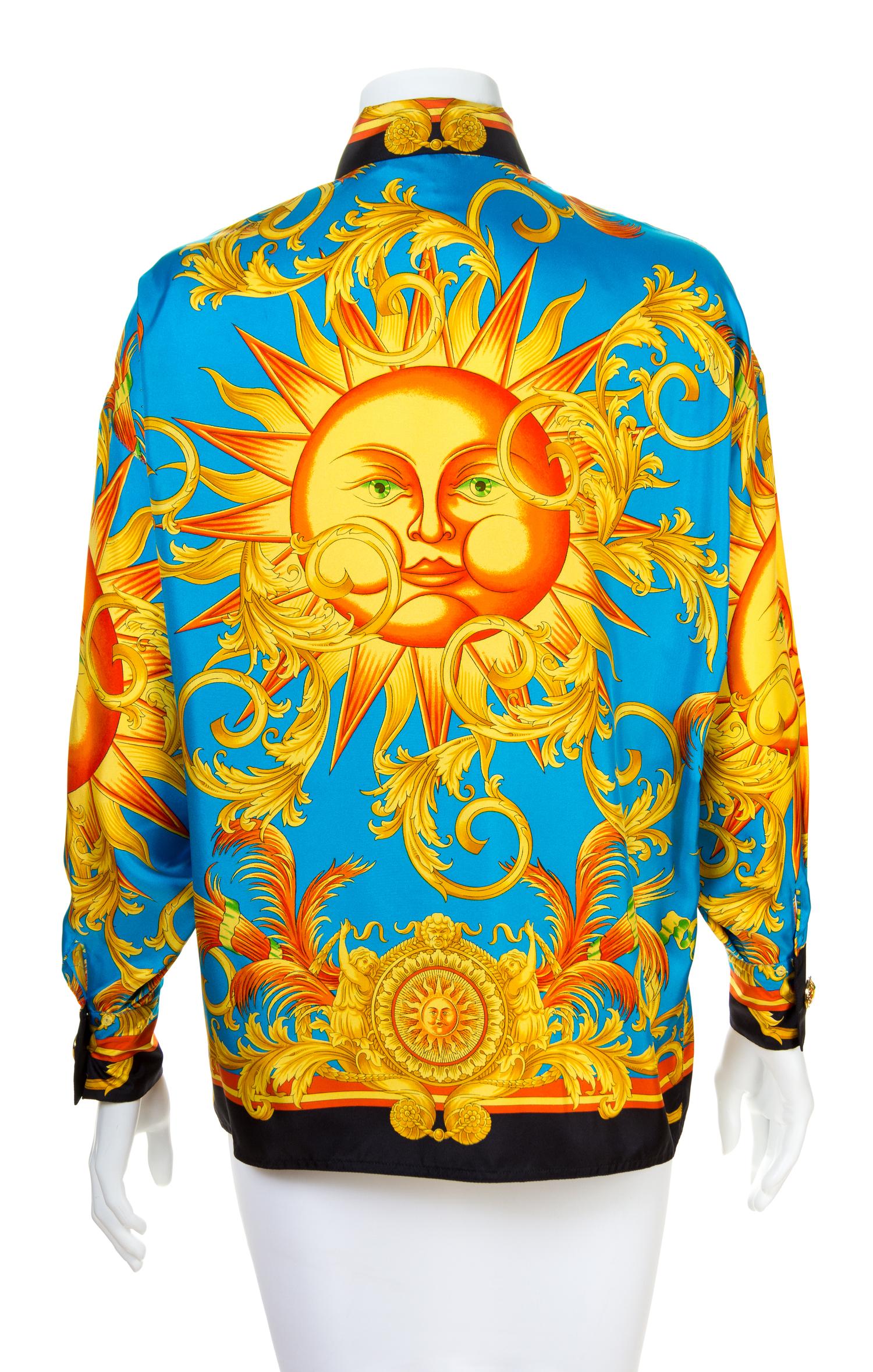 A Gianni Versace Silk Print Shirt, Size 38.