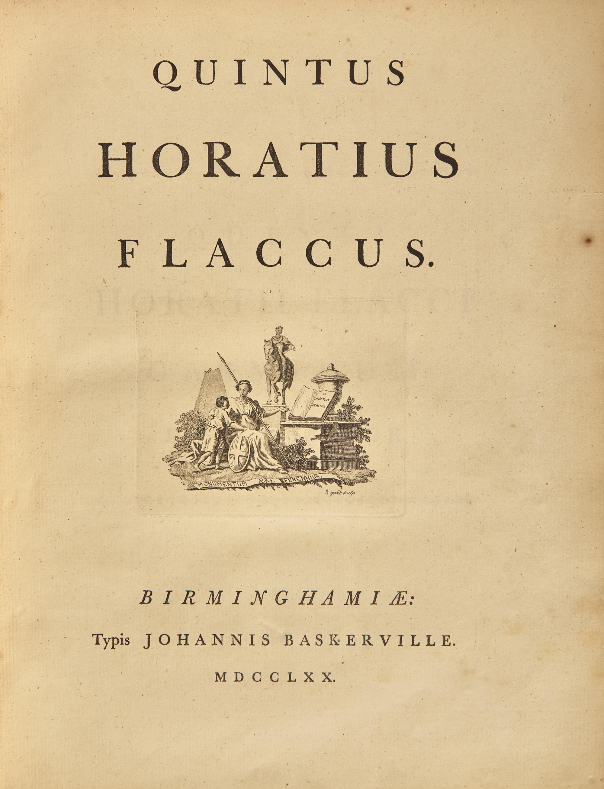 HORACE. Quintus Horatius Flaccus . Birmingham: John Baskerville, 1770.