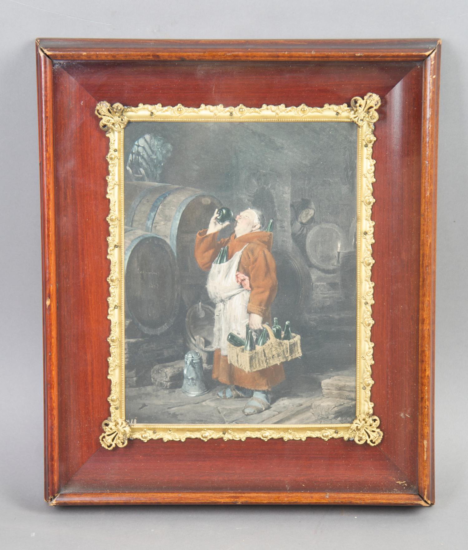 A Continental School Work on Paper, Height 9 x width 6 7/8 inches.