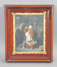 A Continental School Work on Paper, Height 9 x width 6 7/8 inches.