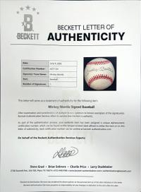 A Ted Williams, Mickey Mantle and Joe DiMaggio Single Signed Autograph Baseball Display (Beckett Authentcation Services)