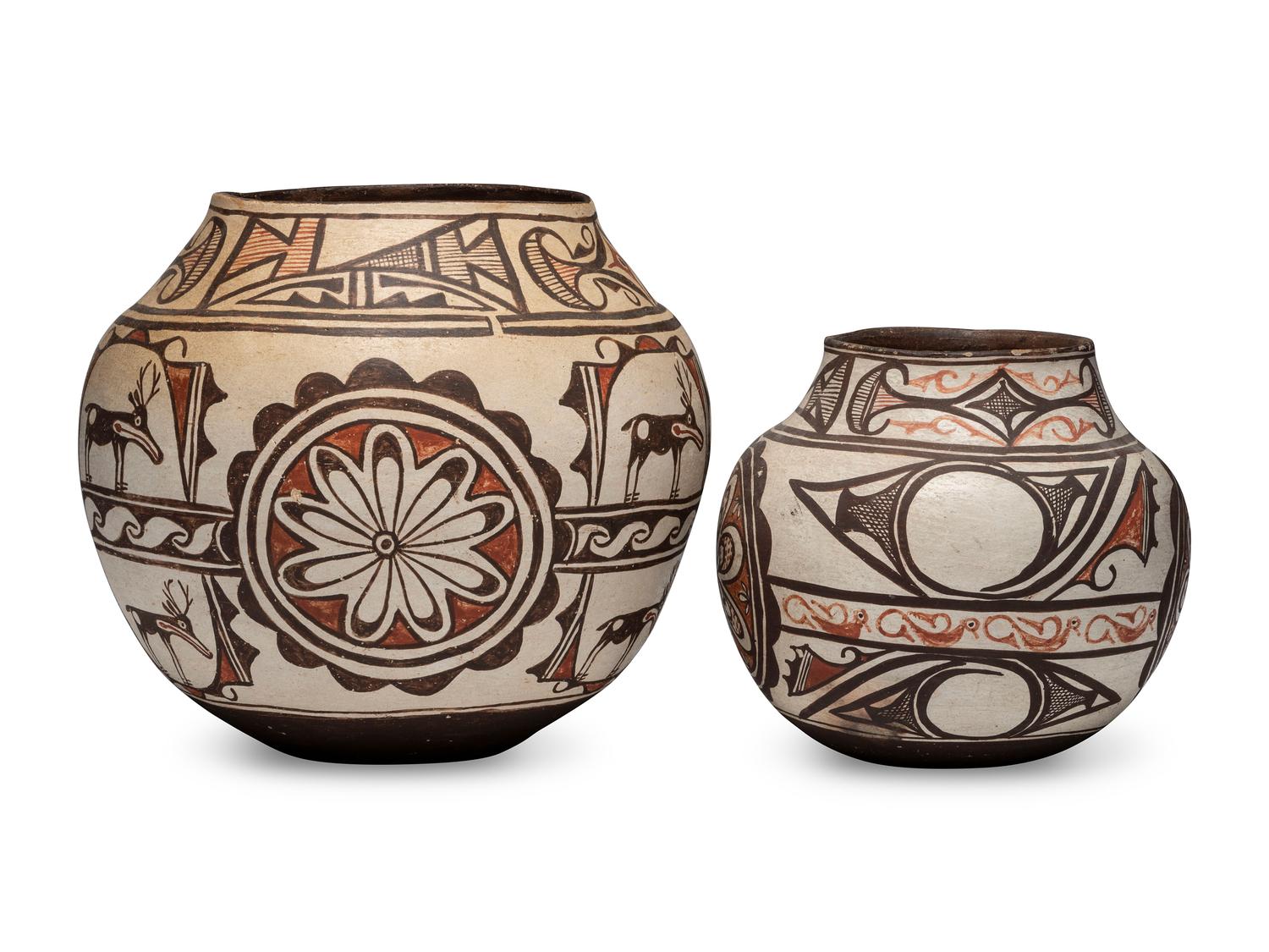 Zuni Polychrome Pottery Jars