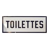 An Enameled Steel "TOILETTES" Sign 35.5" W .25" D X 13.5" H — Argentina, Circa 1920