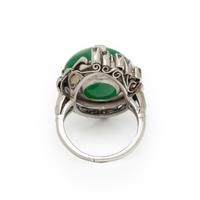JADEITE JADE AND DIAMOND RING