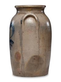 An H. Haines Four-Gallon Cobalt Decorated Stoneware Crock