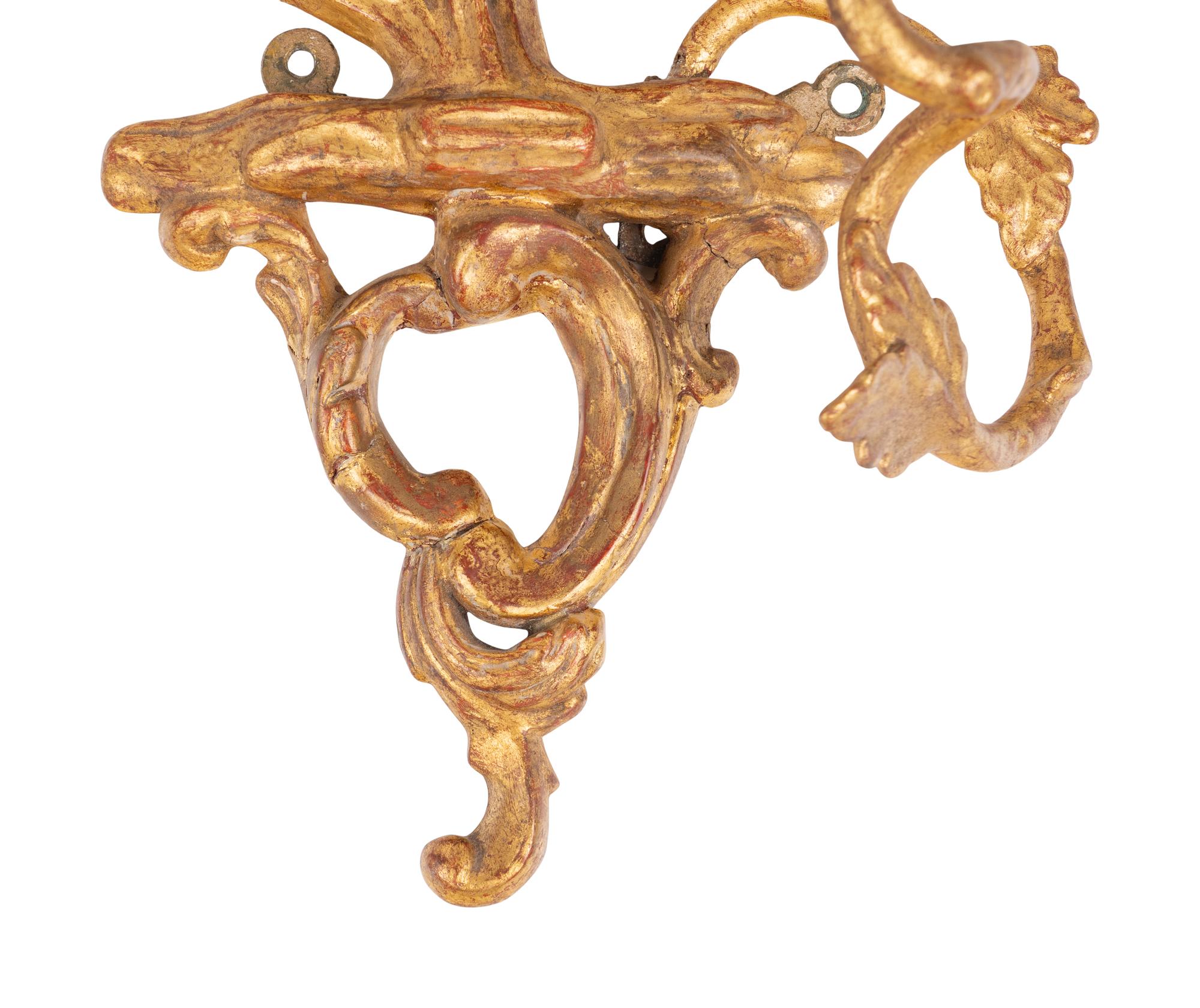 A Pair of George II Giltwood Sconces