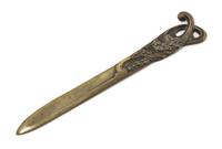 A French Art Nouveau Bronze Letter Opener, R. Heyner for Thiebaut Freres Length 12 inches.
