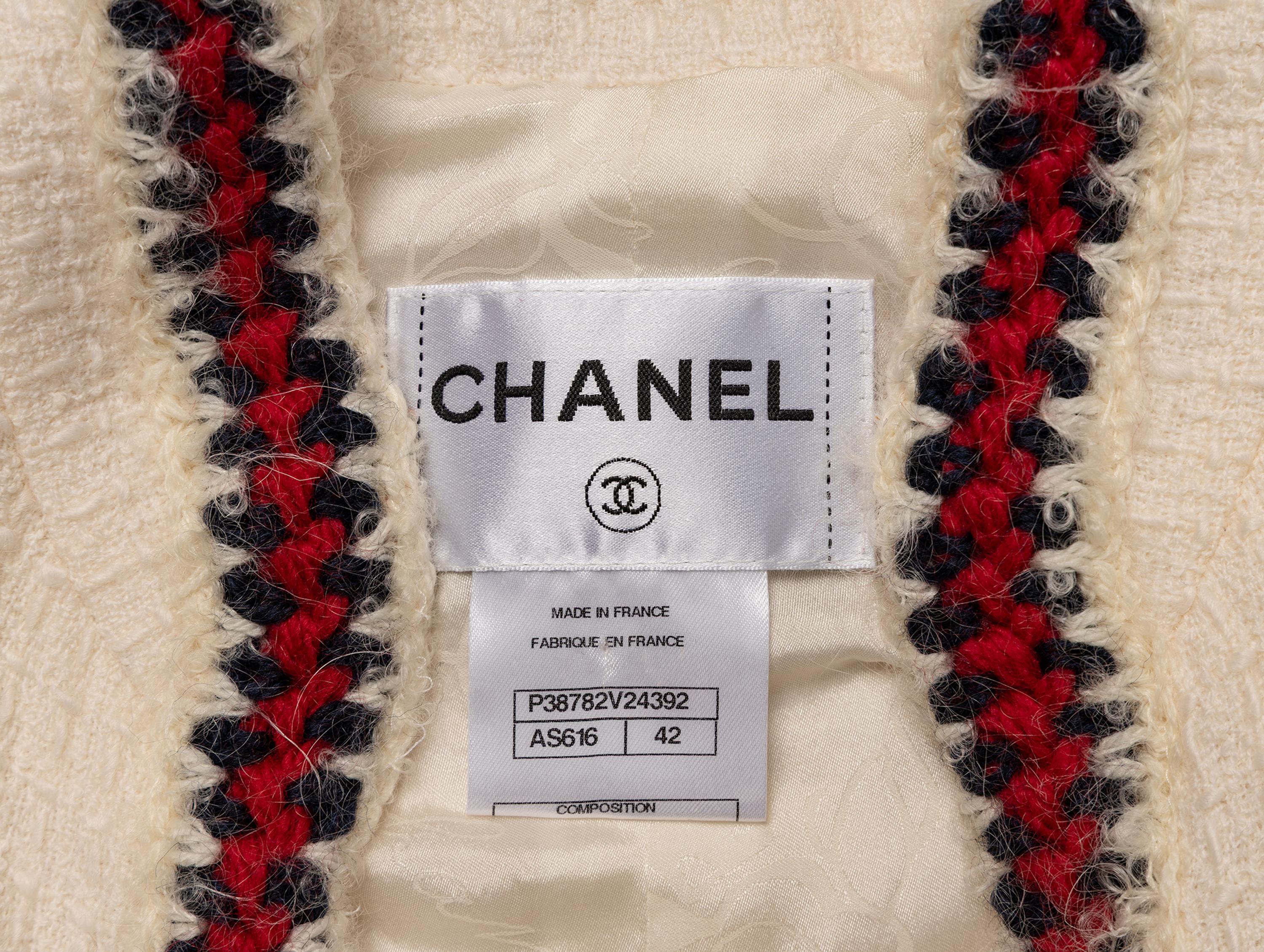 Chanel, Crochet-Trim Cream Tweed Jacket