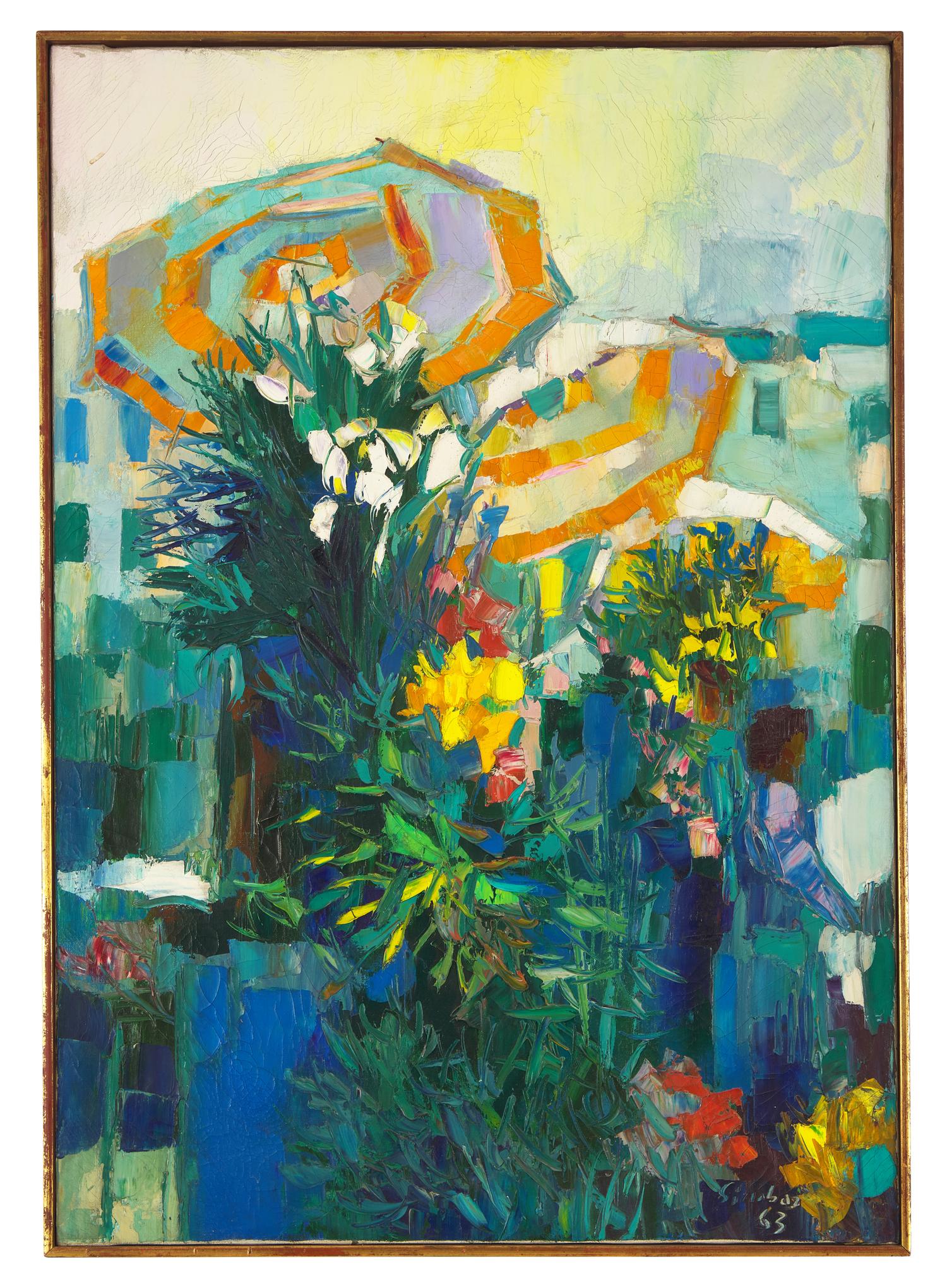 Flowers and Beach Umbrella, 1963