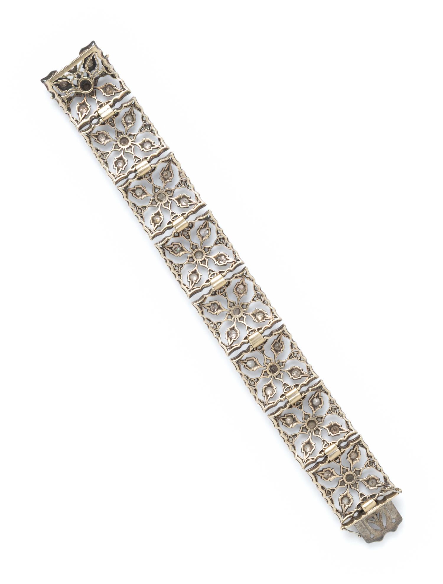M. BUCCELLATI, SILVER-TOPPED GOLD AND DIAMOND BRACELET