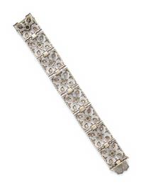 M. BUCCELLATI, SILVER-TOPPED GOLD AND DIAMOND BRACELET