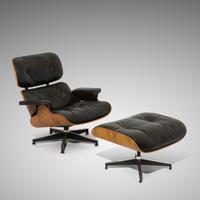 Charles and Ray Eames (American, 1907–1978 | 1913–1988) — Pair of 670 Lounge Chairs and 671 Ottomans Herman Miller USA, designed 1956