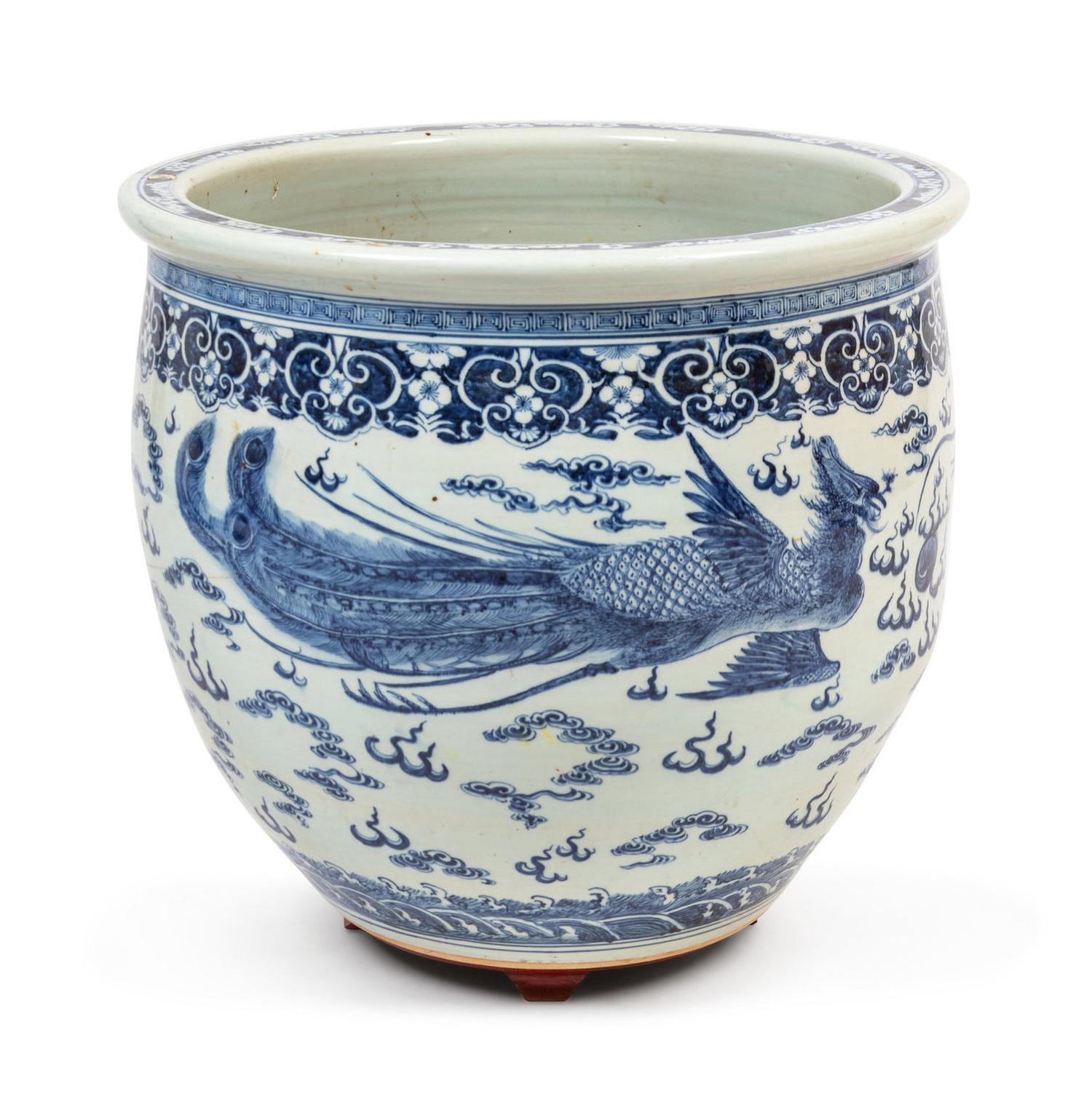 A Chinese Blue and White Porcelain Jardinière