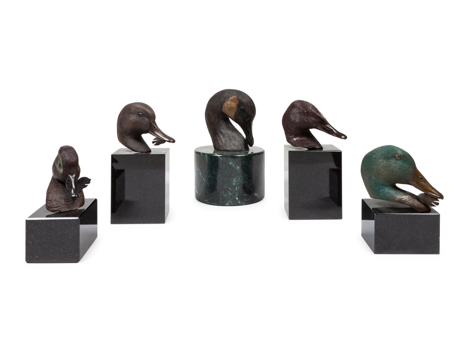 Group of Six Sculptures from The Feathers Series