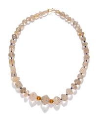 A Western Asiatic Rock Crystal and Gold Bead Necklace