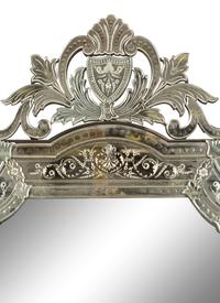 A Venetian Style Etched Glass Framed Mirror — 20th Century