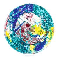 A Raku Pottery Charger Diameter 21 inches.