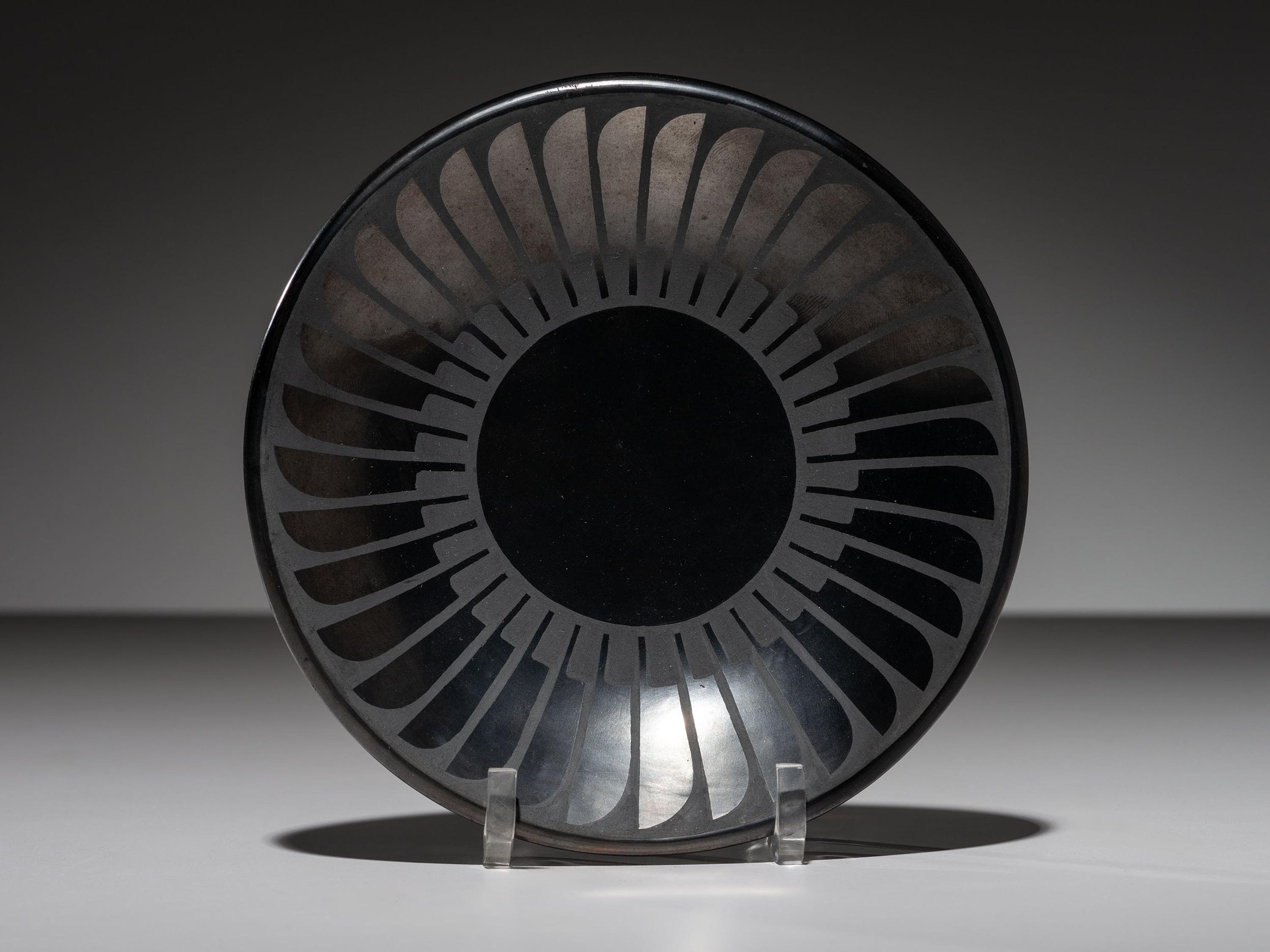 Blackware Pottery Plate, with Gunmetal Finish December 1963