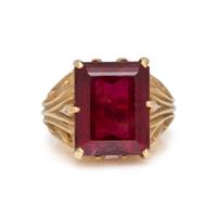 CARTIER, YELLOW GOLD AND RUBELLITE TOURMALINE RING