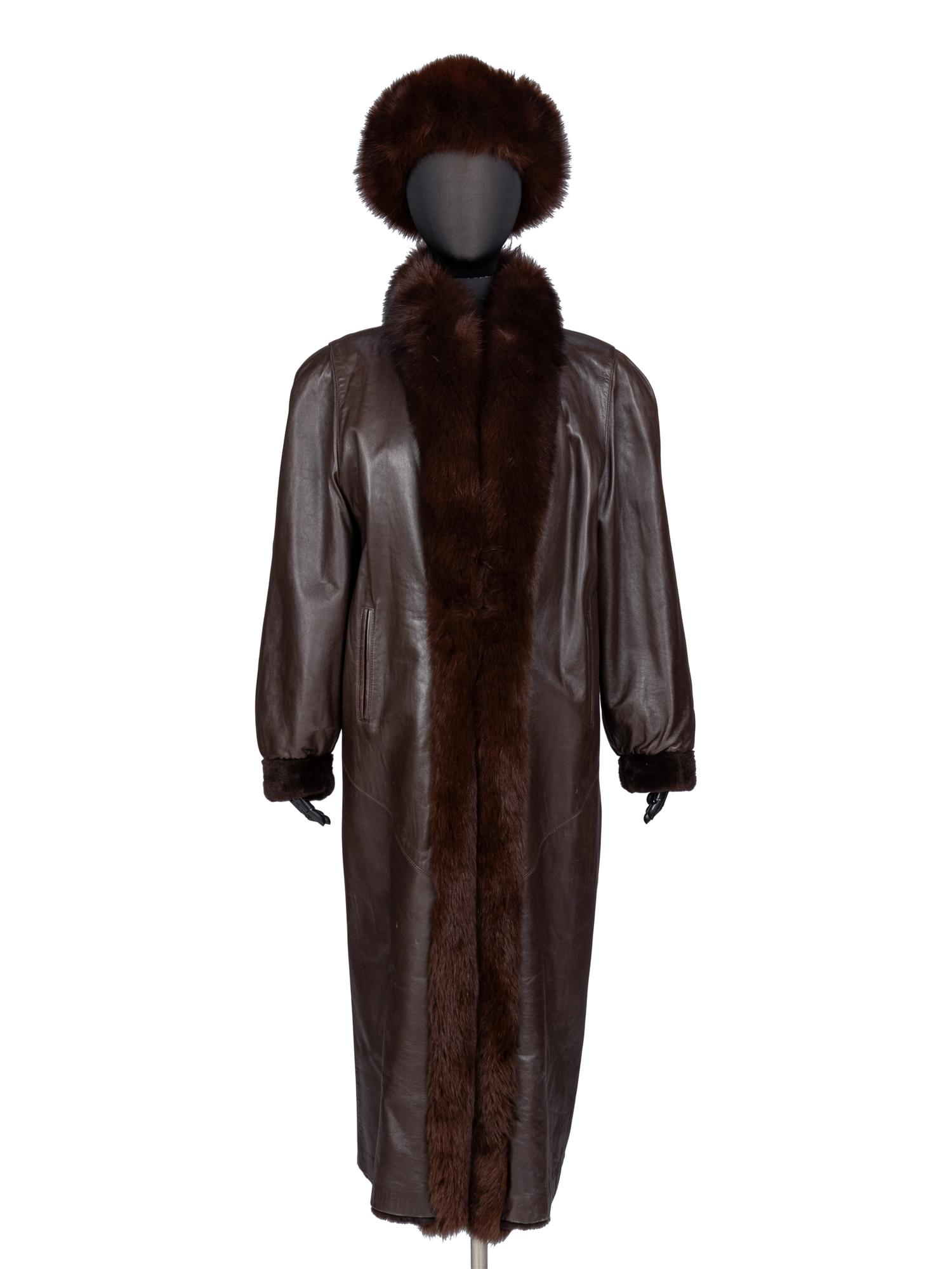 Revillon, Reversible Sheared Mink Coat & Headband