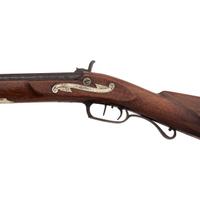 German Silver Mounted Percussion Rifle by B.D. Gill