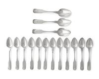 A Set of Fifteen Federal Silver Spoons
