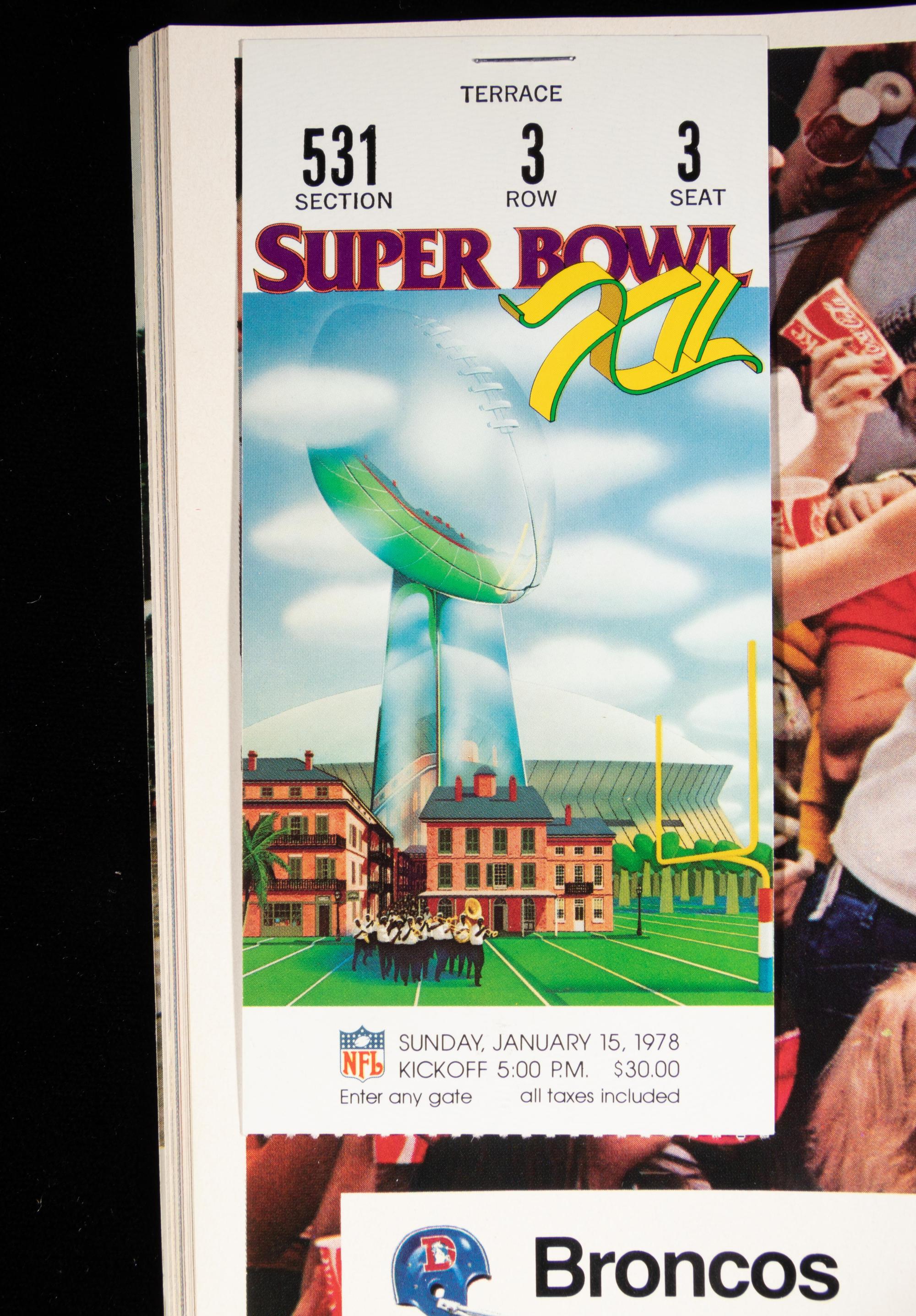 A Group of Dallas Cowboys Super Bowl XII On Site Louisiana Superdome Items,
